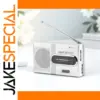 Portable Silver AM/FM Mini Radio with Stereo Speaker