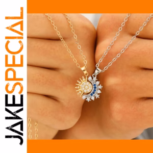 Stainless Steel Sun Moon Necklace Set