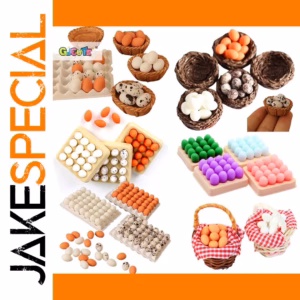 Colorful Dollhouse Miniature Egg Tray Set