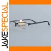 Men’s Semi-Rimless Black Alloy Eyeglasses Frame 7807-1
