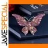 Elegant Butterfly Brooch with Rhinestones