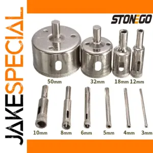 Diamond-Coated Hole Saw Drill Bit Set (10 Sizes)