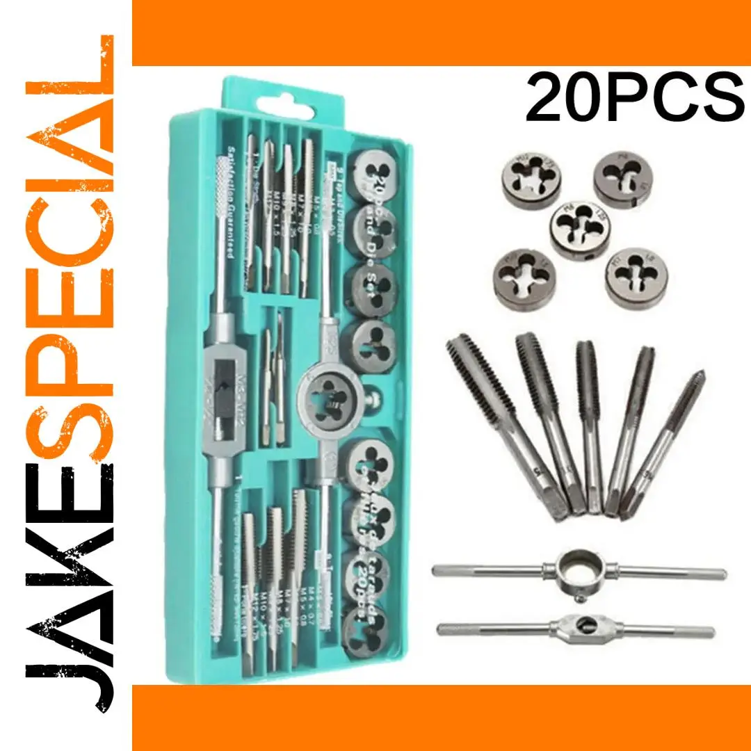 20-Piece Titanium Tap and Die Set for Precision Threading 1 20-Piece Titanium Tap and Die Set for Precision Threading
