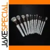 Glamorous 12-Piece Makeup Brush Set with Crystal Handles