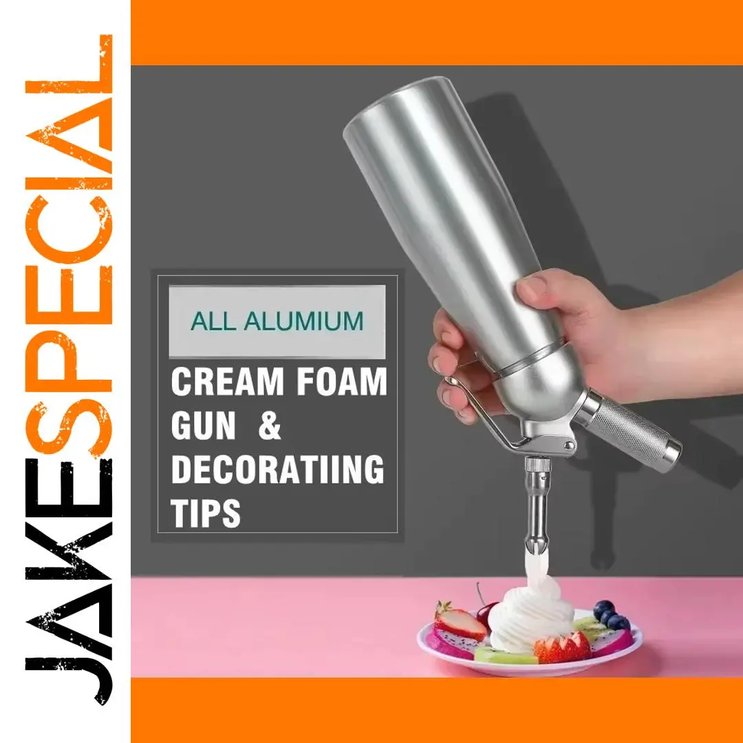 Silver 500ml Whipped Cream Dispenser with Stainless Steel 1 Silver 500ml Whipped Cream Dispenser with Stainless Steel