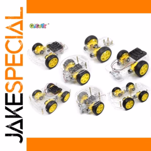 Transparent DIY Robot Chassis Kit with Bright Wheels