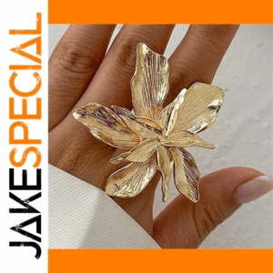 Exaggerated Bilayer Big Floral Statement Ring