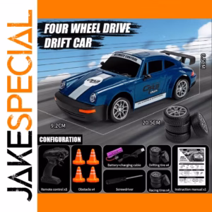 Blue 1:24 Scale RC Drift Car with Remote