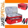 Red First Aid Storage Bag with Multiple Compartments