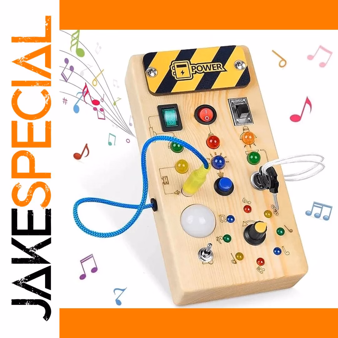 Natural Wood Montessori Busy Board for Kids 1 Natural Wood Montessori Busy Board for Kids