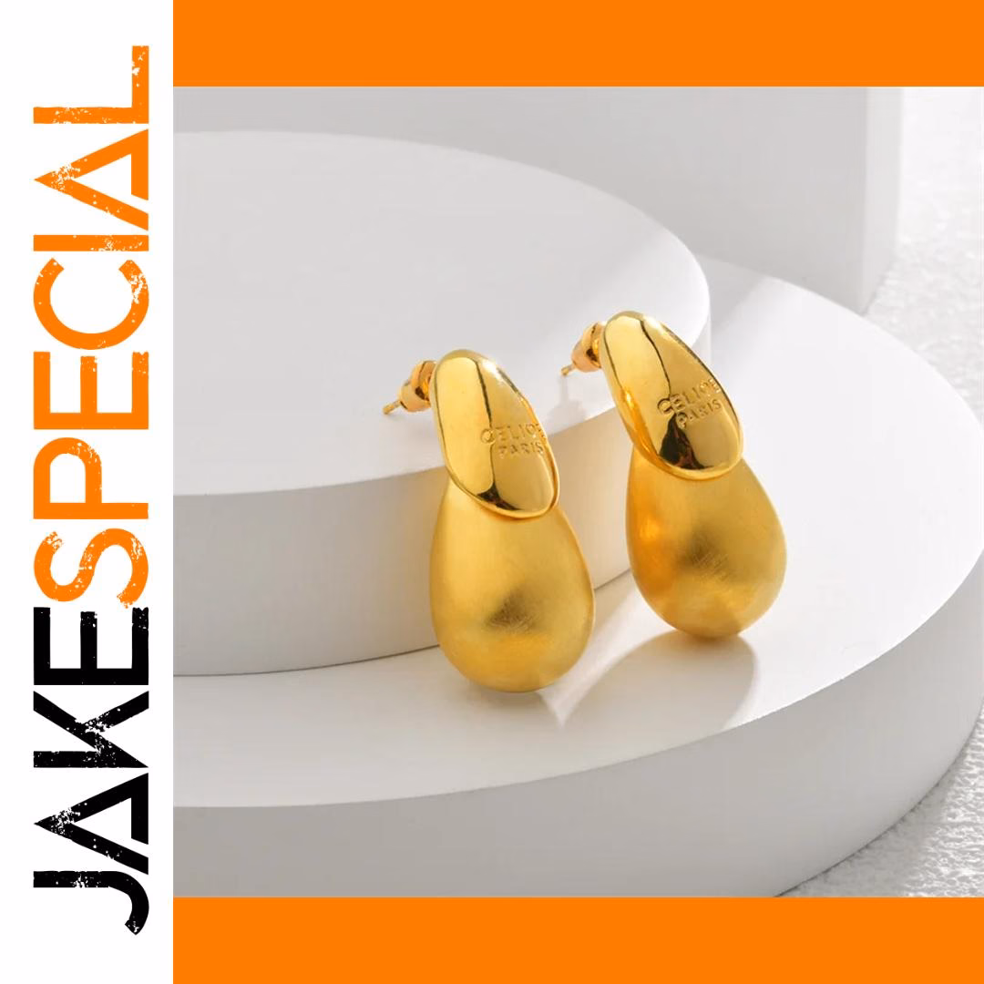 Vintage Water Drop Earrings with Celine Paris Detail 1 Vintage Water Drop Earrings with Celine Paris Detail