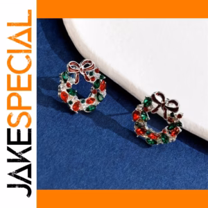 Festive Crystal Wreath Earrings for Women
