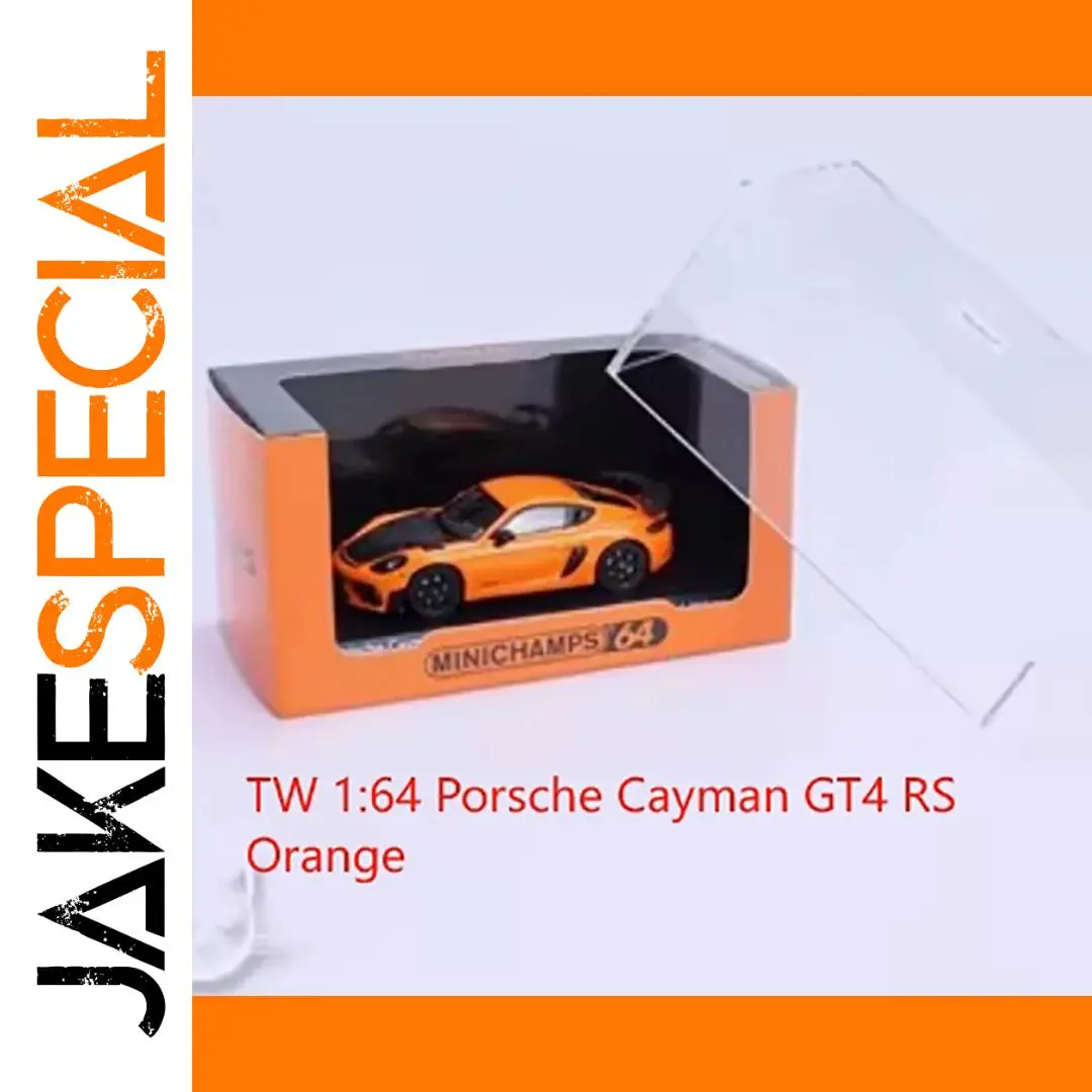 Vibrant Orange Porsche Cayman GT4 RS Model 1:64 Scale 1 Vibrant Orange Porsche Cayman GT4 RS Model 1:64 Scale