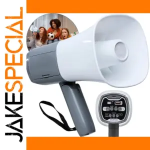 White Portable Outdoor Megaphone for Announcements