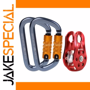 Outdoor Climbing Gear Set with Carabiners and Pulley