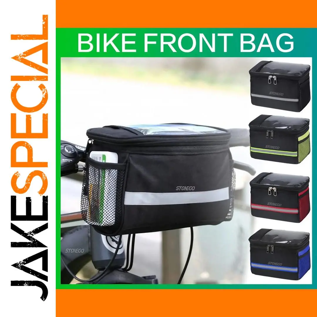 Large Waterproof Bike Handle Bag with Smartphone Pocket 1 Large Waterproof Bike Handle Bag with Smartphone Pocket