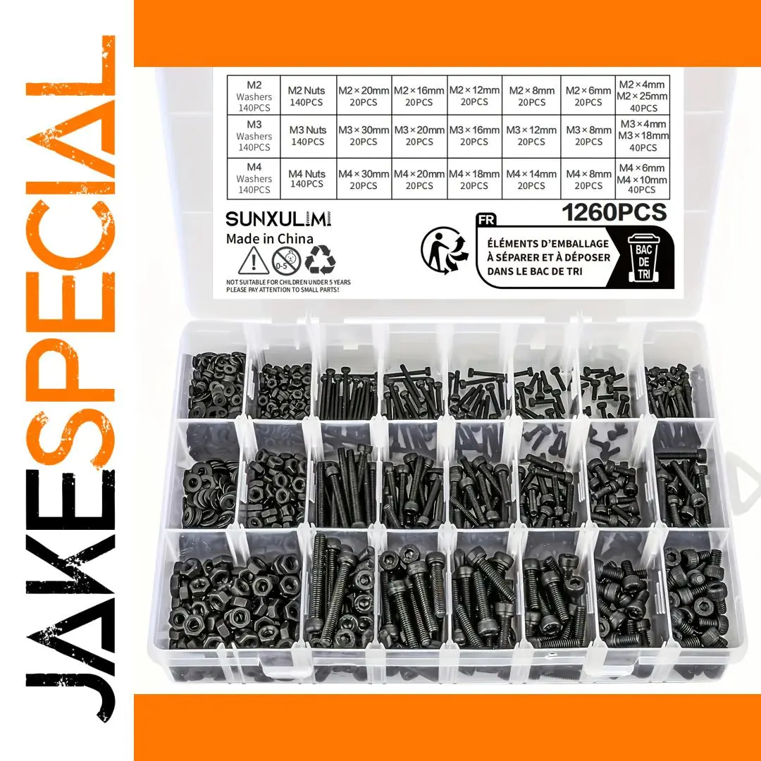 1260-Piece Metric Bolt Set for Metalworking 1 1260-Piece Metric Bolt Set for Metalworking