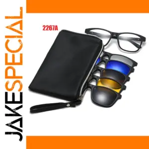 Belmon 6-in-1 Unisex Spectacle Frame with Polarized Clip-Ons