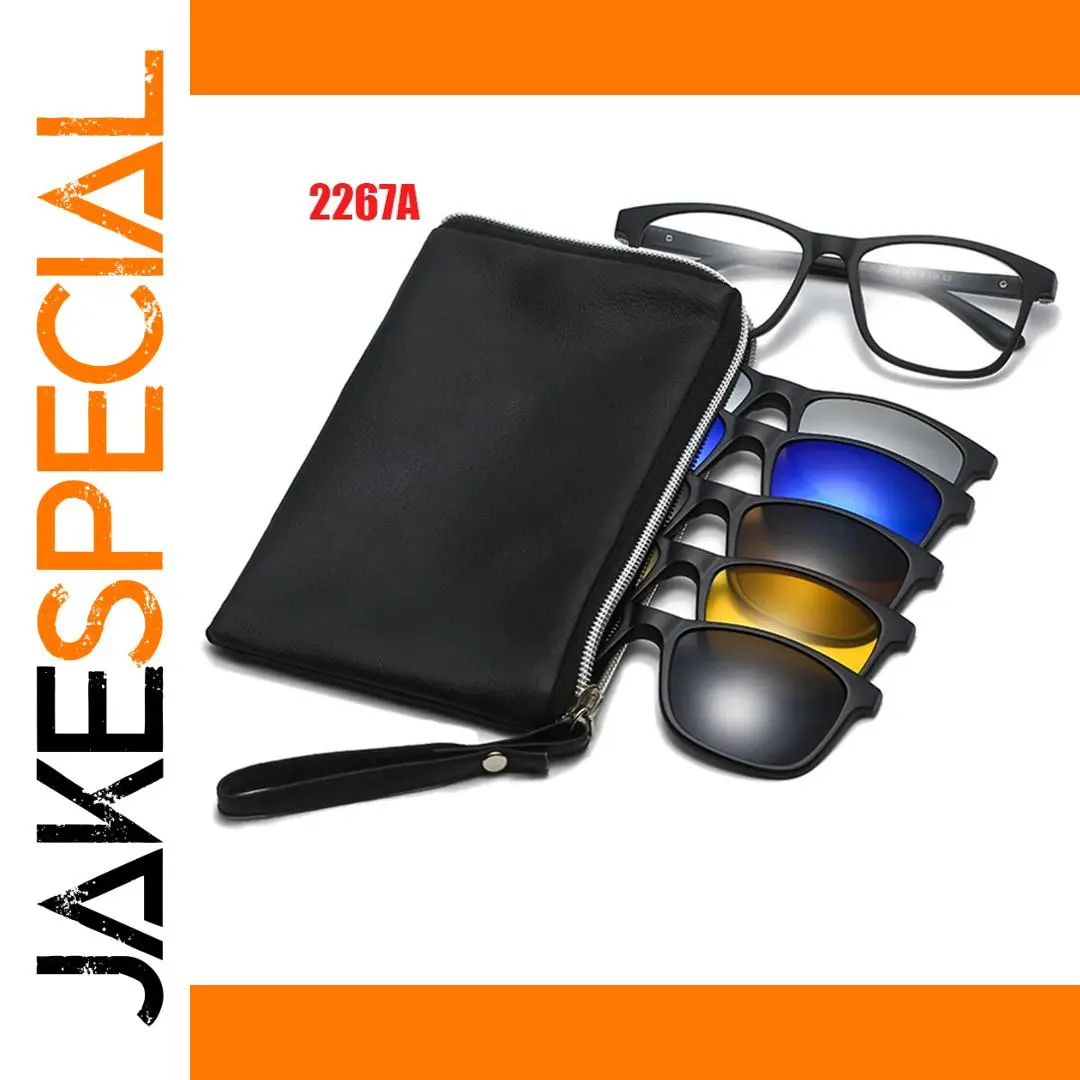 Belmon 6-in-1 Unisex Spectacle Frame with Polarized Clip-Ons 1 Belmon 6-in-1 Unisex Spectacle Frame with Polarized Clip-Ons