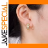 Gold Heart Earrings with Crystals Model e2148