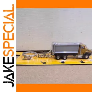 Miniature Dump Truck Key Ring in Metallic Finish