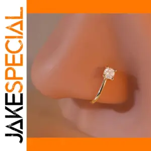 Elegant Non-Perforated Gold Nose Ring for Women