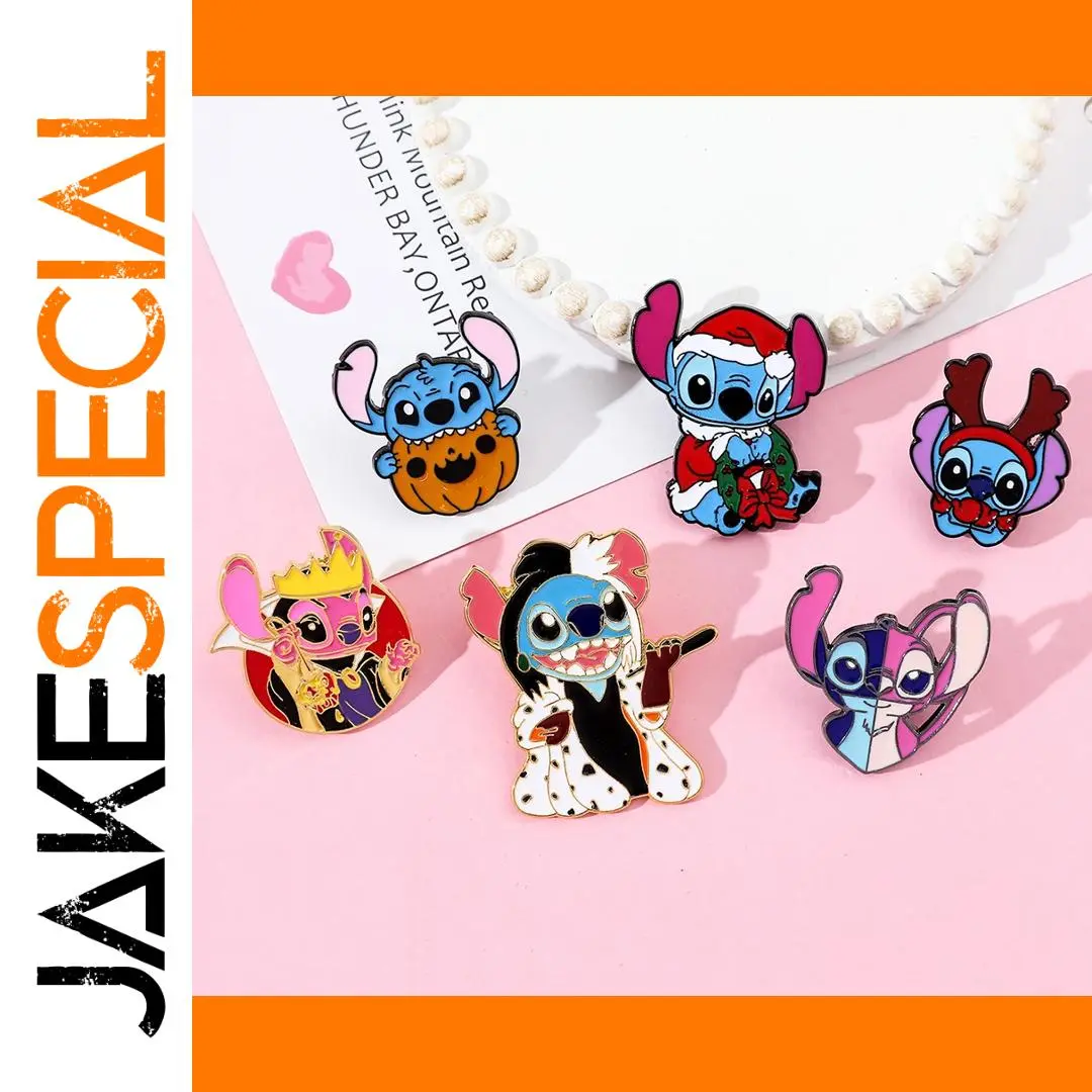 Disney Stitch & Angel Enamel Brooch Set 1 Disney Stitch & Angel Enamel Brooch Set