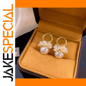 Elegant Pearl and Gold Drop Earrings