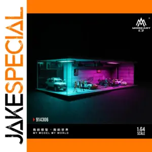 Futuristic 1:64 Neon Car Scene Diorama