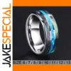 Unisex Tungsten Carbide Ring with Abalone Inlay