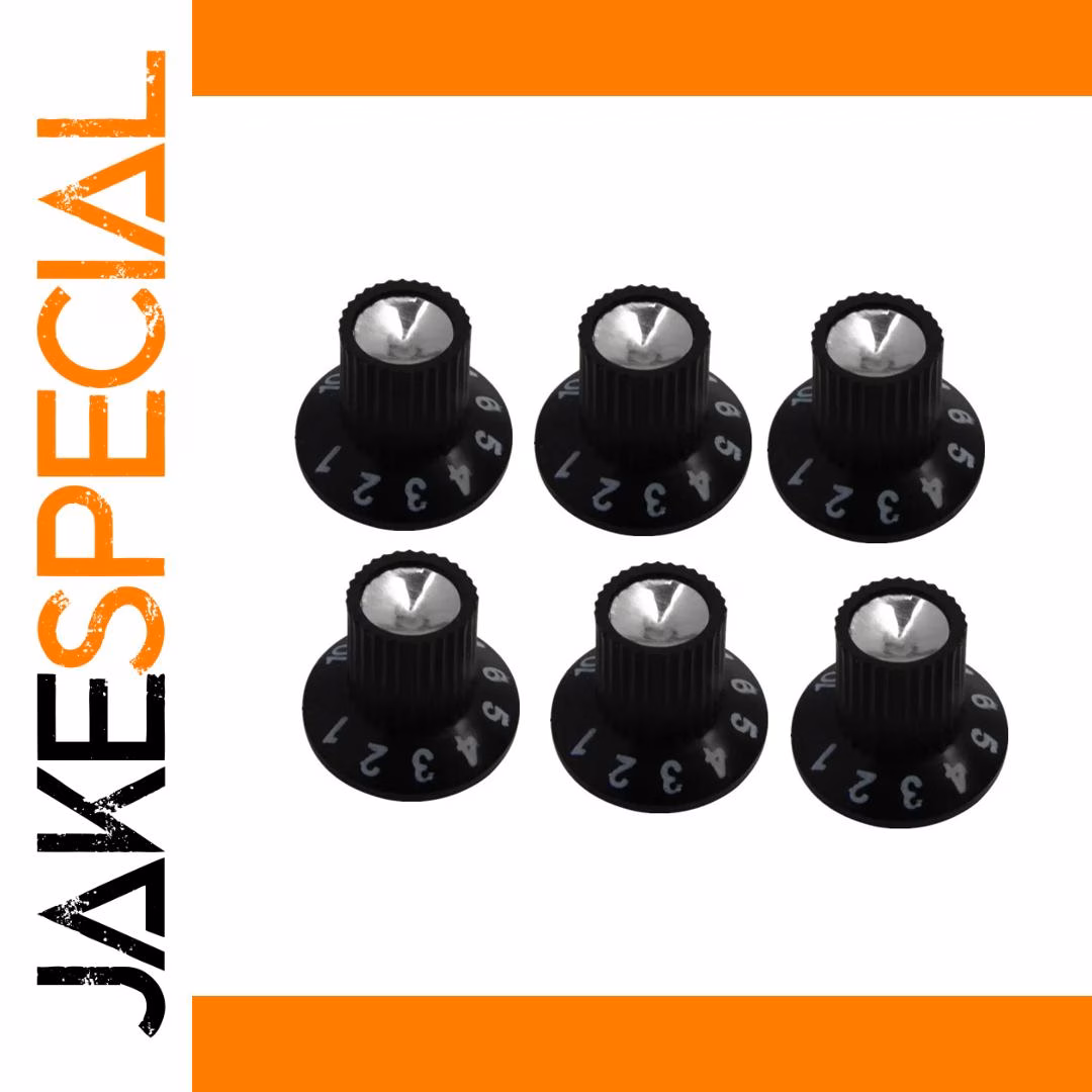 Black Skirted Amplifier Style Knobs for Audio Equipment 1 Black Skirted Amplifier Style Knobs for Audio Equipment