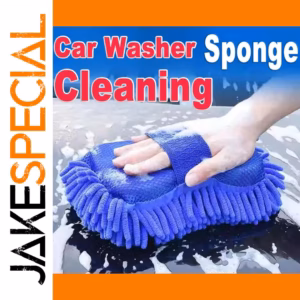 Bright Blue Microfiber Car Wash Sponge