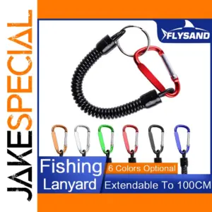 Extendable Fishing Lanyard with Aluminum Carabiner