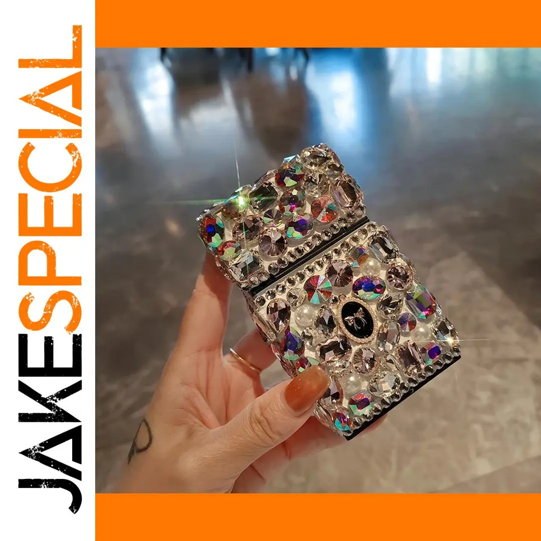 Glamorous Alloy Cigarette Case with Rhinestones 1 Glamorous Alloy Cigarette Case with Rhinestones