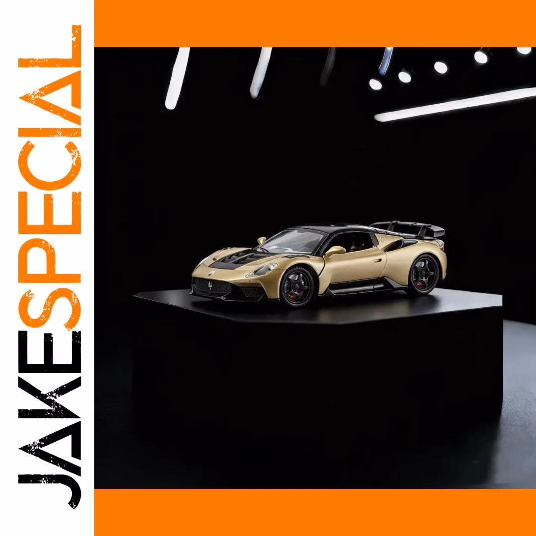 GT2 Sports Car Model 1:24 Gold Black