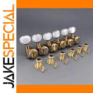 Gold Guitar Locking Tuners Set with Pearl Buttons
