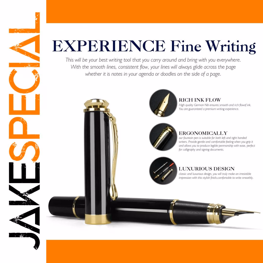 STONEGO Elegant Fountain Pen - 0.38mm & 0.5mm Nibs - Image 3