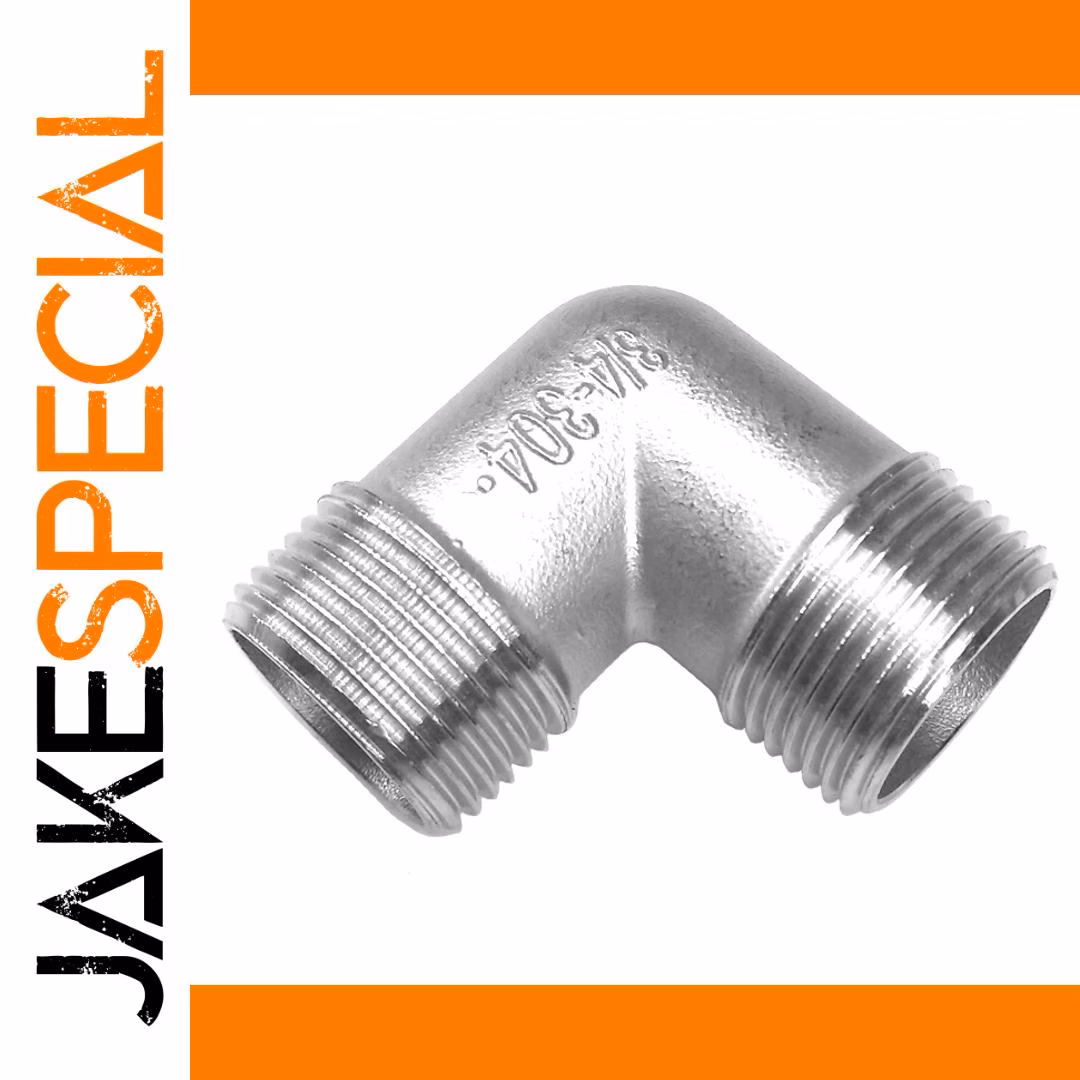 90-Degree Elbow Pipe Fitting Connector 304 SS - Image 2