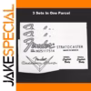 3 Sets Fender Stratocaster Decals Silver