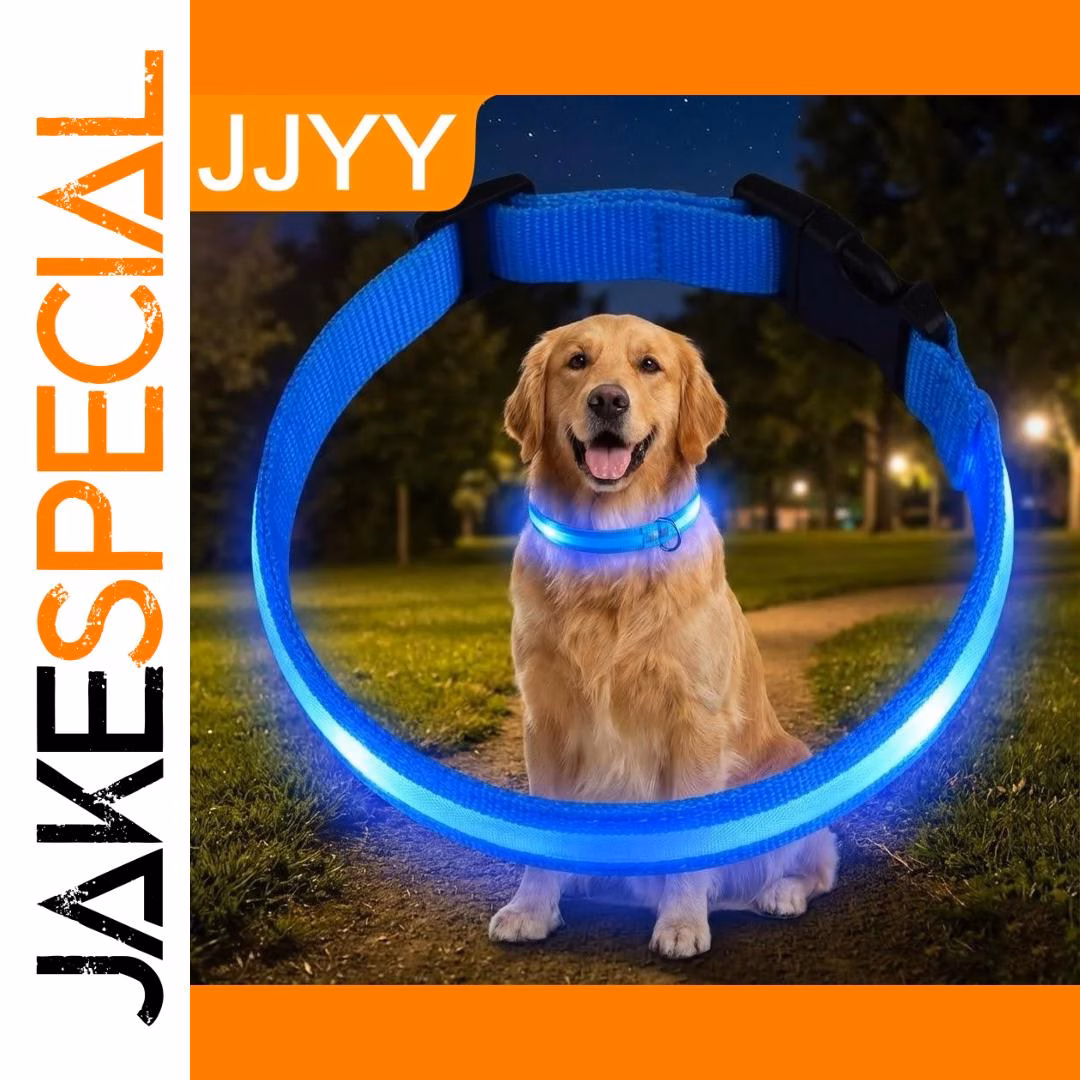 Reflective LED Dog Collar with Adjustable Sizes