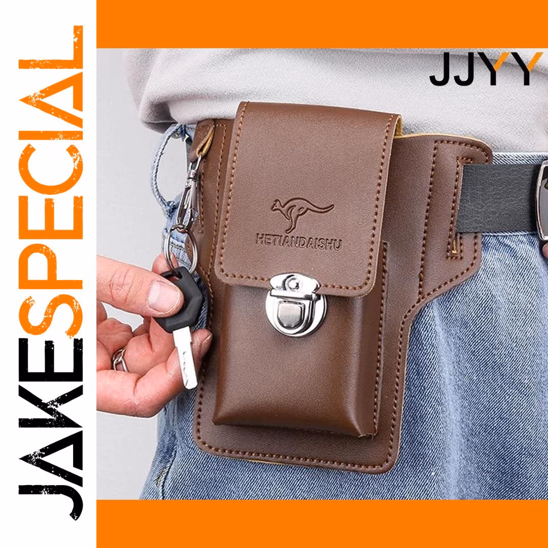 Men's Leather Waist Bag for Phones 5.4-6.9" - Image 2
