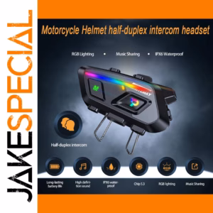 Bluetooth Motorcycle Intercom Headset with RGB Lights