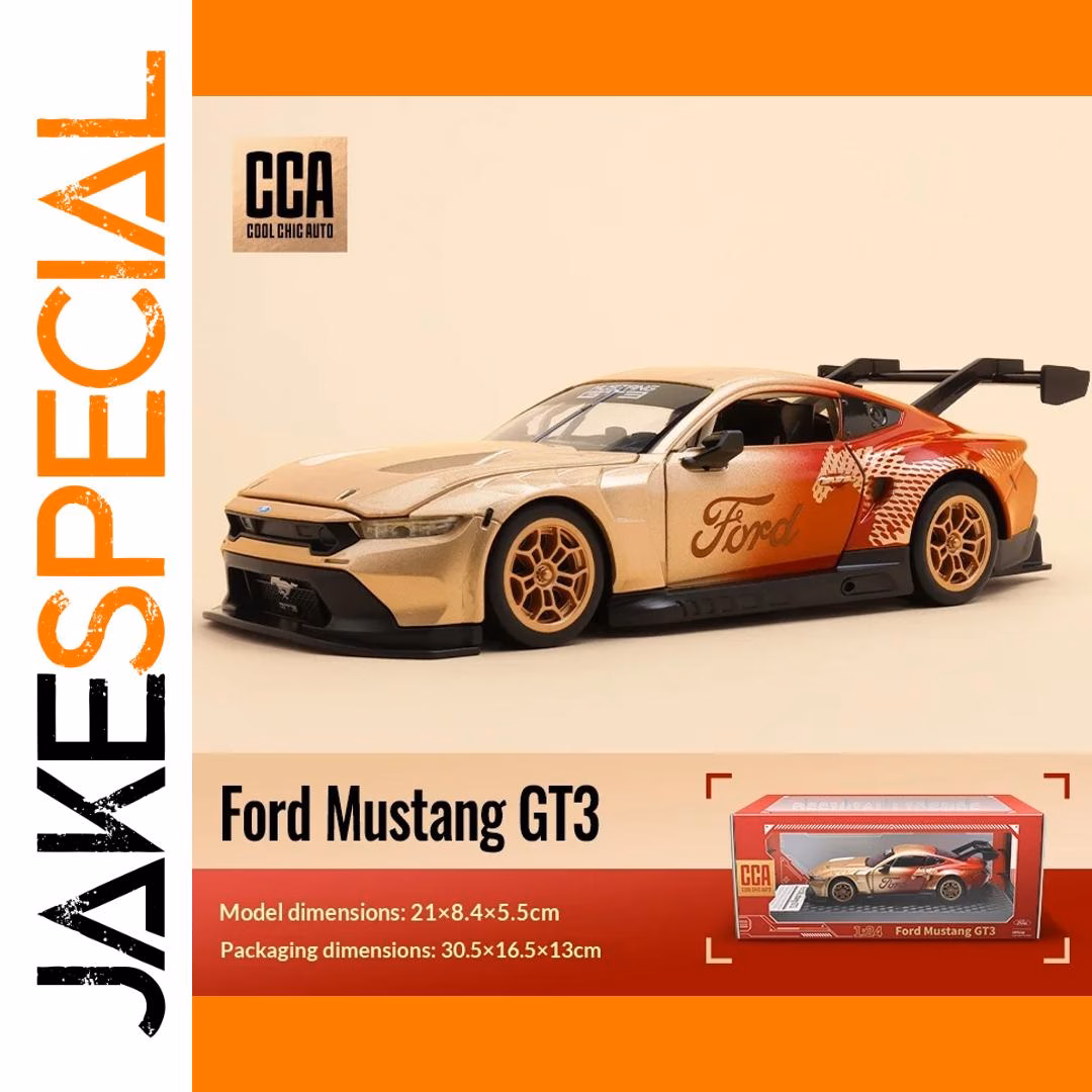 Mustang GT3 Die-Cast Model 1/24 Scale Gold – Image 7