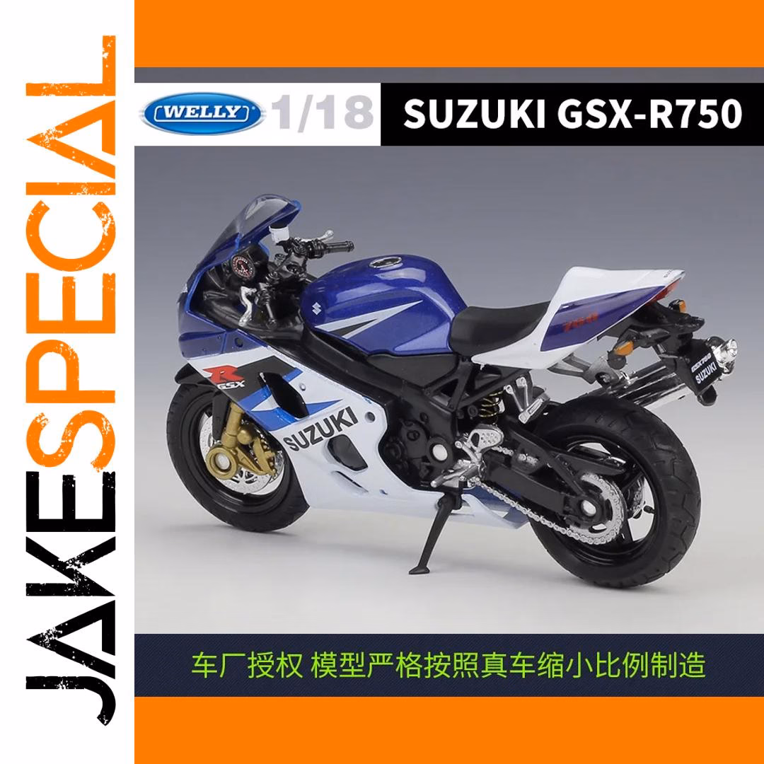 Welly 1:18 Scale Suzuki GSX-R750 Motorcycle Model - Image 5