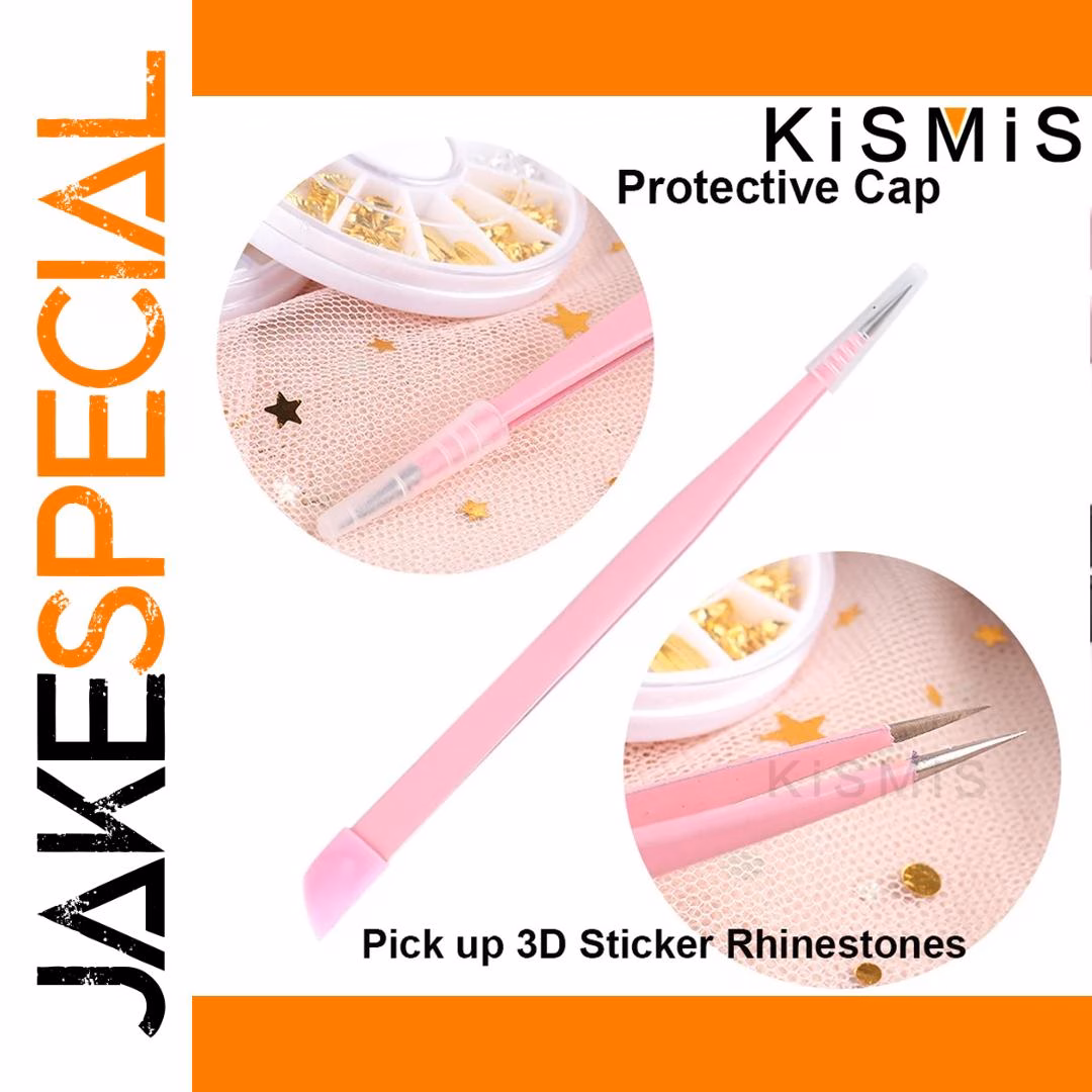 Nail Art Precision Tweezers Set in Black and Pink - Image 4