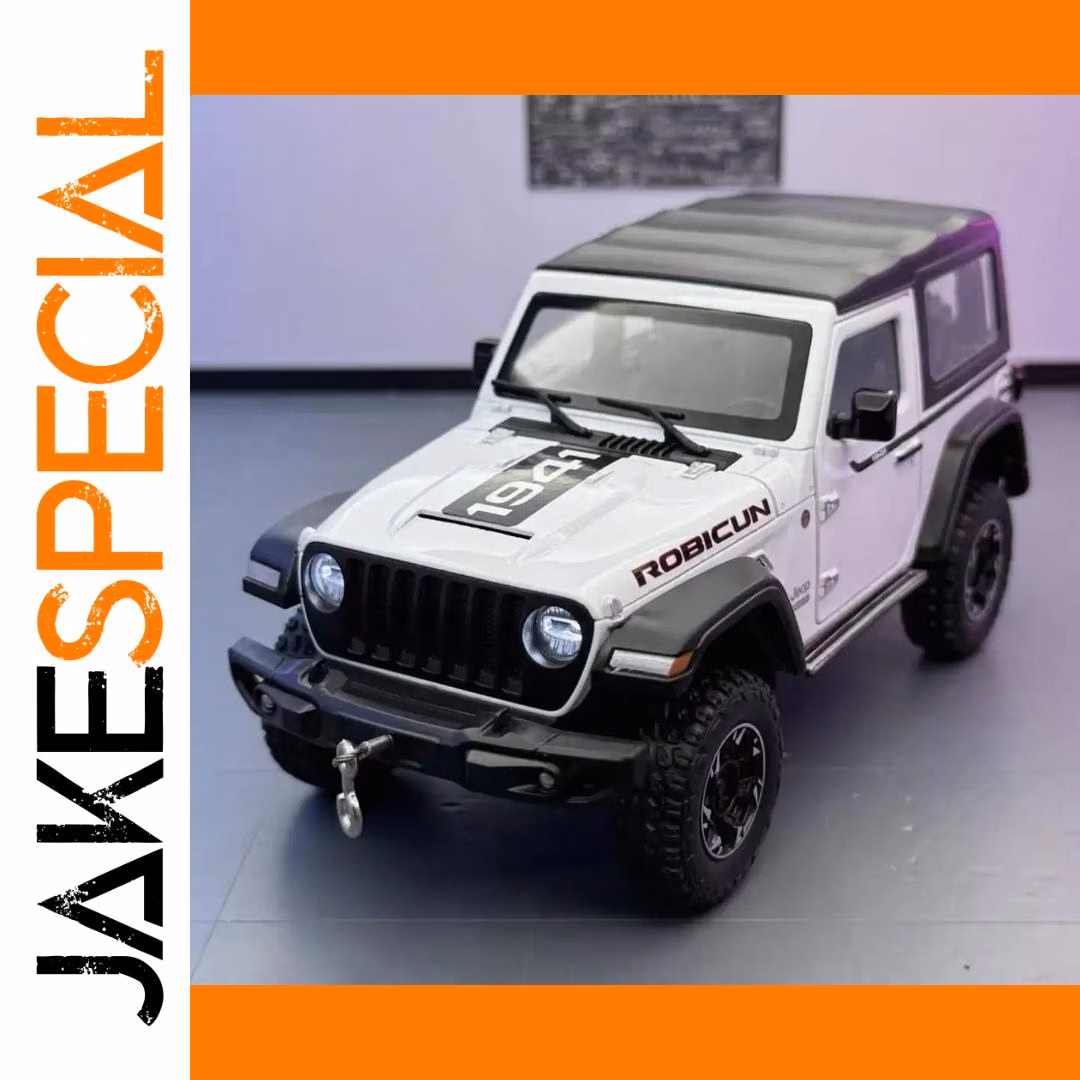 Jeep Wrangler 1:24 Scale Model Car Yellow - Image 4