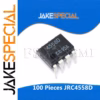 JRC4558D DIP-8 Dual Op-Amp IC 100PCS Pack