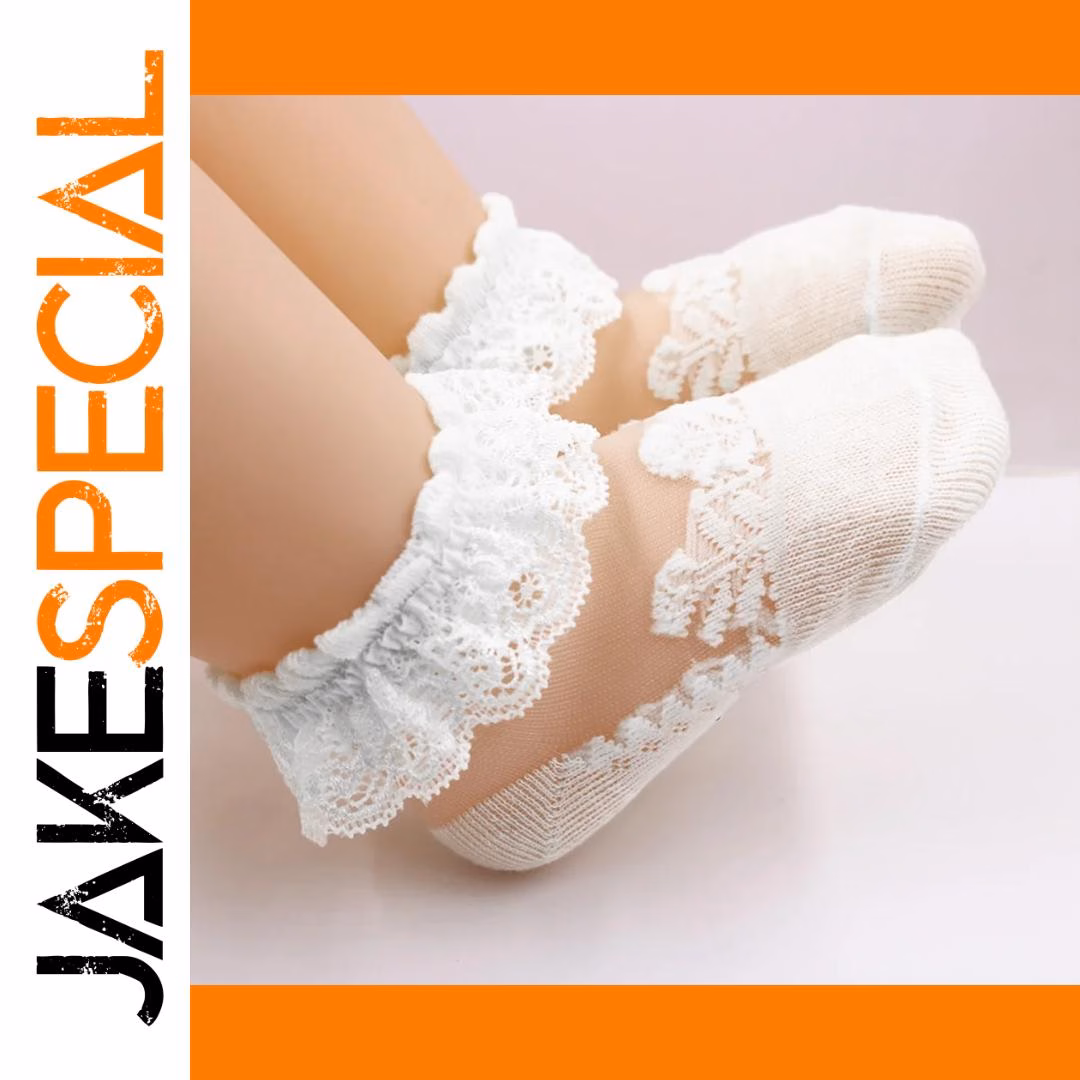 Non-Slip Cotton Baby Socks in White and Pink - Image 4