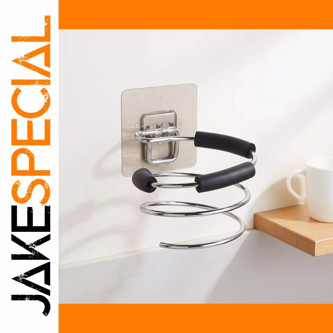 Stainless Steel Wall-Mounted Hair Dryer Stand - Image 7