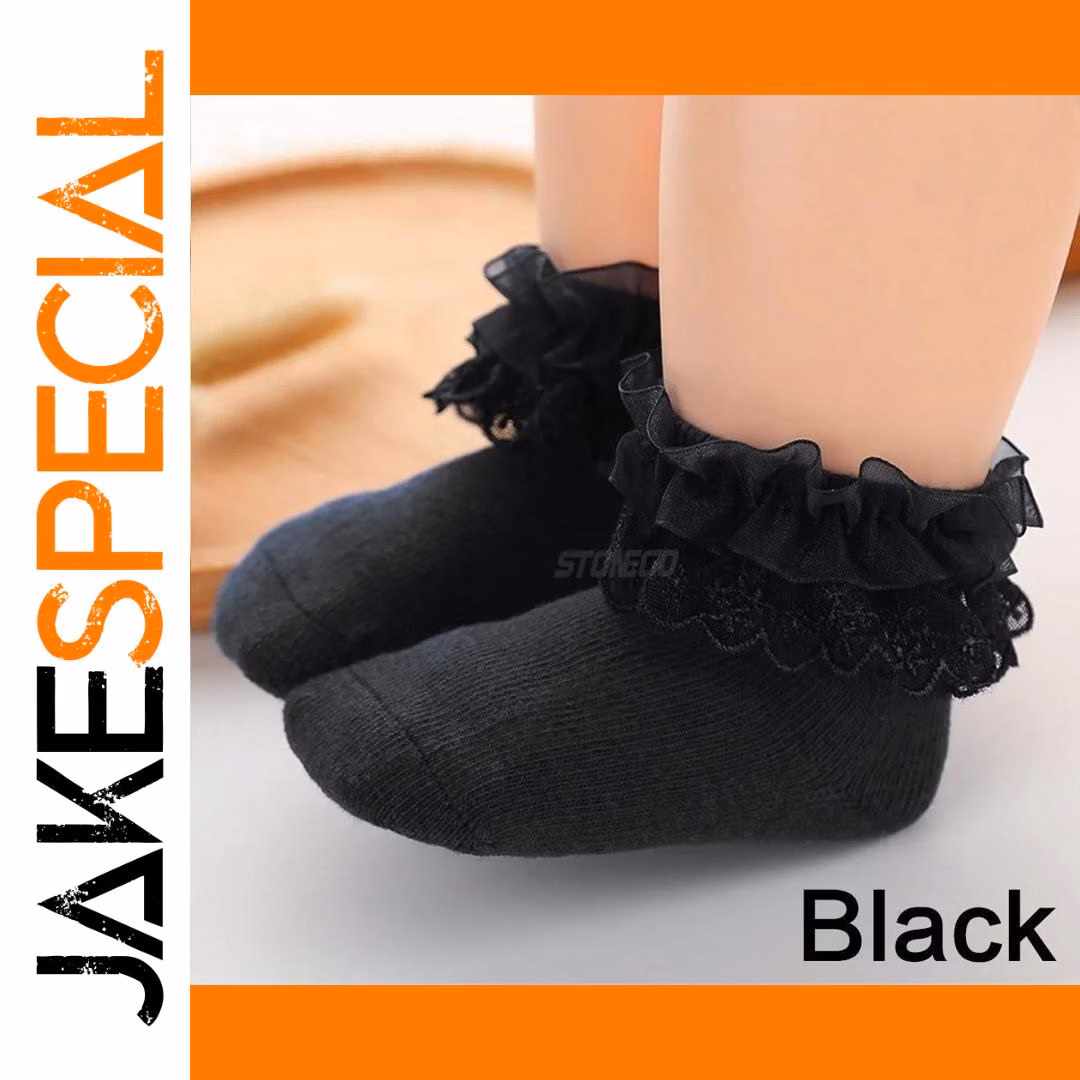 Baby Girls Lace Cotton Short Socks Set - Image 8